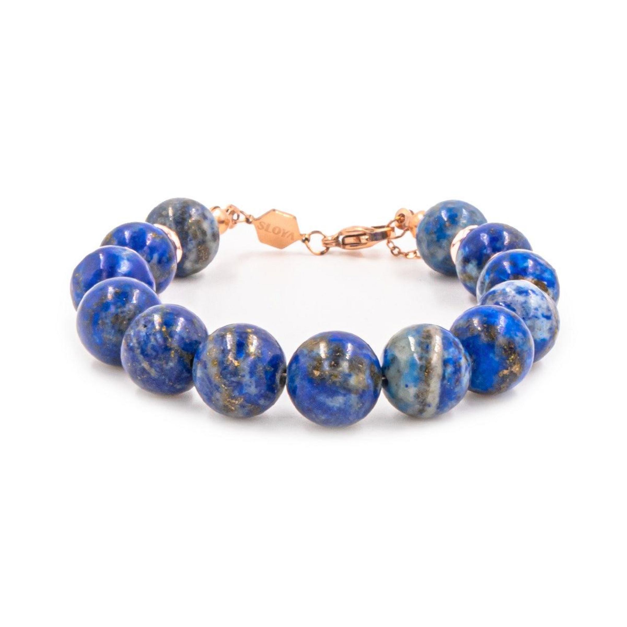 Bracelet Fantaisie Occasion Avec Pierres De Lapis-lazuli - Longueur Ajustable