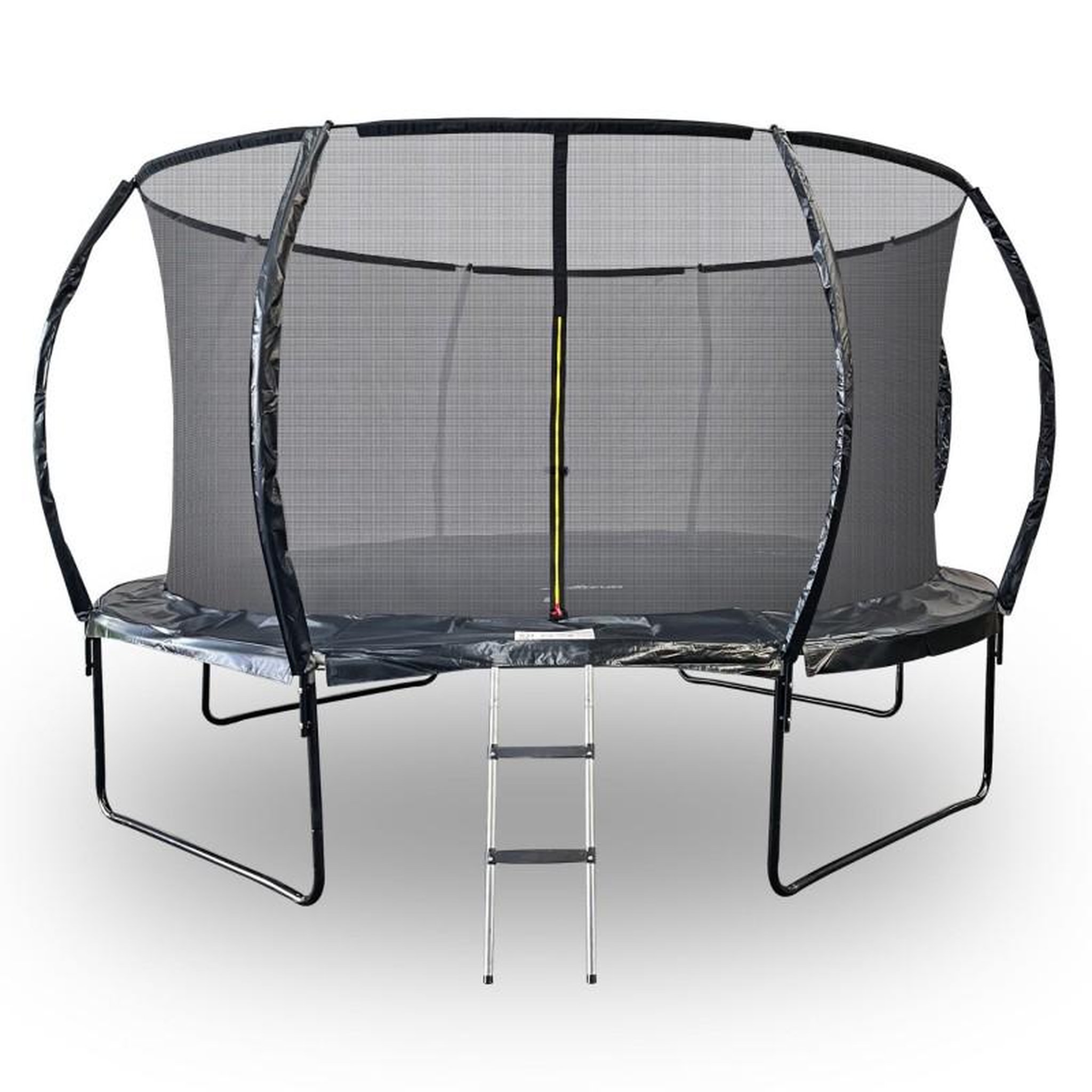 JUMP4FUN Trampoline 14Ft ø 427 cm noire avec Echelle, Protection et Filet de sécurité