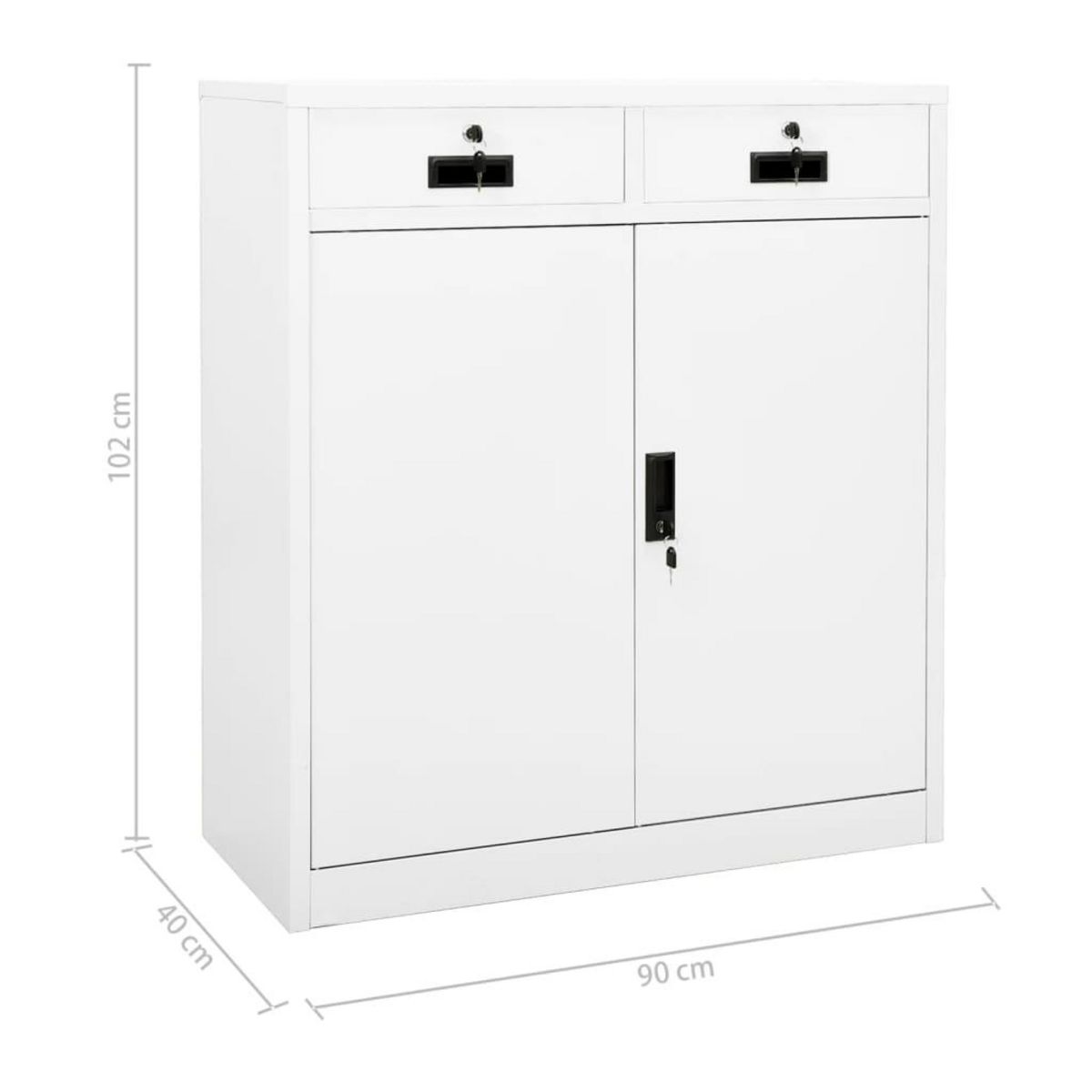 VIDAXL Armoire de bureau Blanc 90x40x102 cm Acier