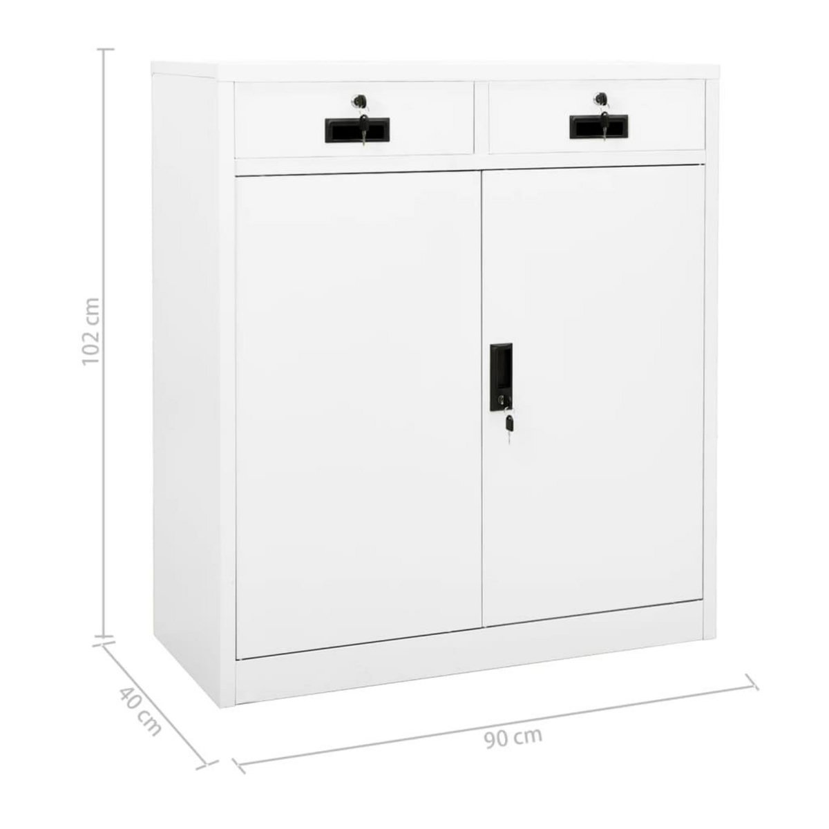 VIDAXL Armoire de bureau Blanc 90x40x102 cm Acier