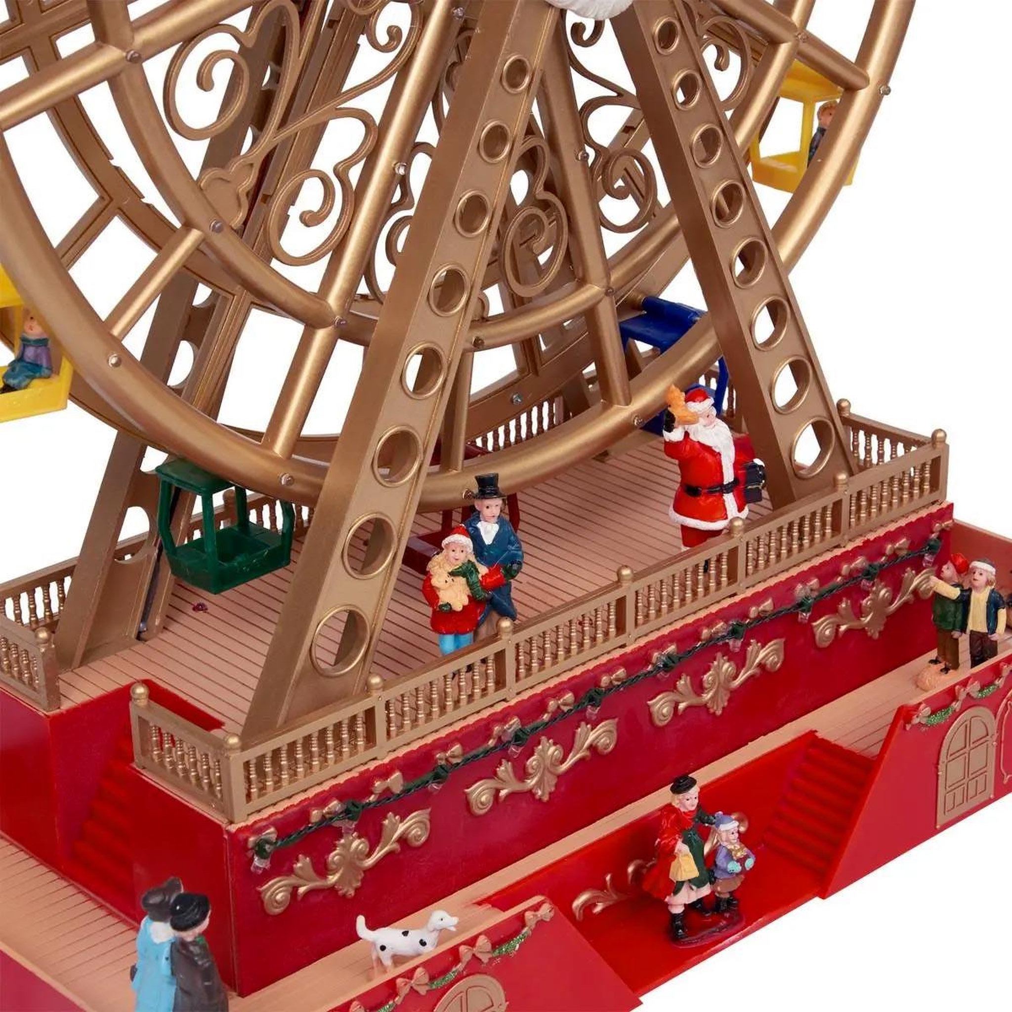 Voir la diapositive 2 : FEERIC LIGHT & CHRISTMAS Village de noël grande roue  fête foraine  49cm multicolore