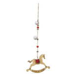 FEERIC LIGHT & CHRISTMAS Sujet de Noël Cheval à Bascule  La Piste  34cm Beige