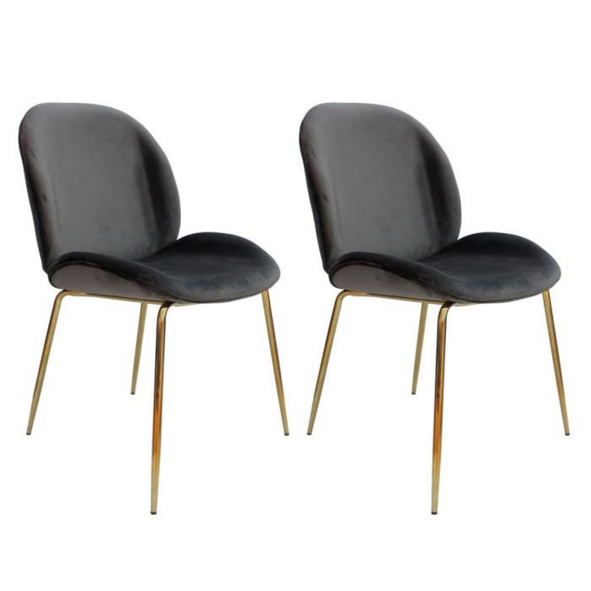 Paris Prix Lot de 2 Chaises Design  Charlize  90cm Gris & Or
