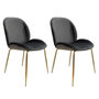 Voir la diapositive 1 : Paris Prix Lot de 2 Chaises Design  Charlize  90cm Gris & Or