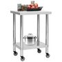 Voir la diapositive 2 : VIDAXL Table de travail de cuisine avec roues 60x45x85 cm Inox