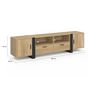 Voir la diapositive 5 : ID MARKET Meuble TV 200 cm PHOENIX 2 portes 2 tiroirs bois et noir