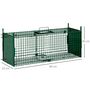 Voir la diapositive 3 : OUTSUNNY Piège de capture pour petits animaux type lapin rat - 2 entrées + poignée - dim. 80L x 25l x 30H cm - métal vert