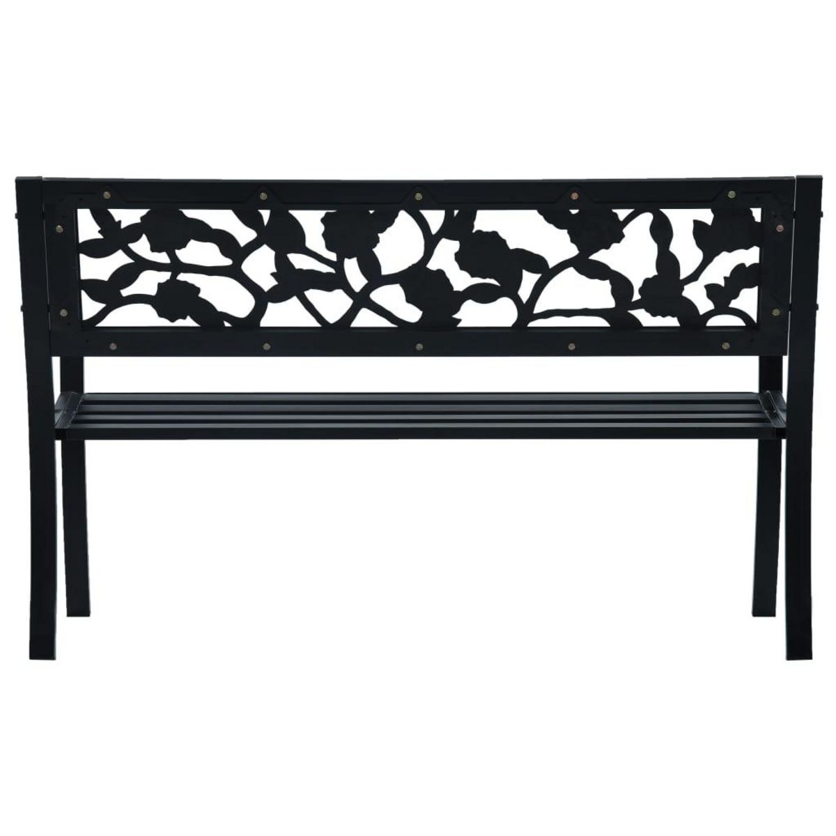 VIDAXL Banc de jardin 125 cm Noir Acier