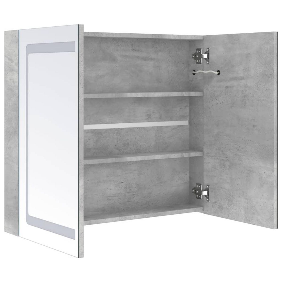 VIDAXL Armoire de salle de bain a miroir LED Gris beton 80x12x68 cm