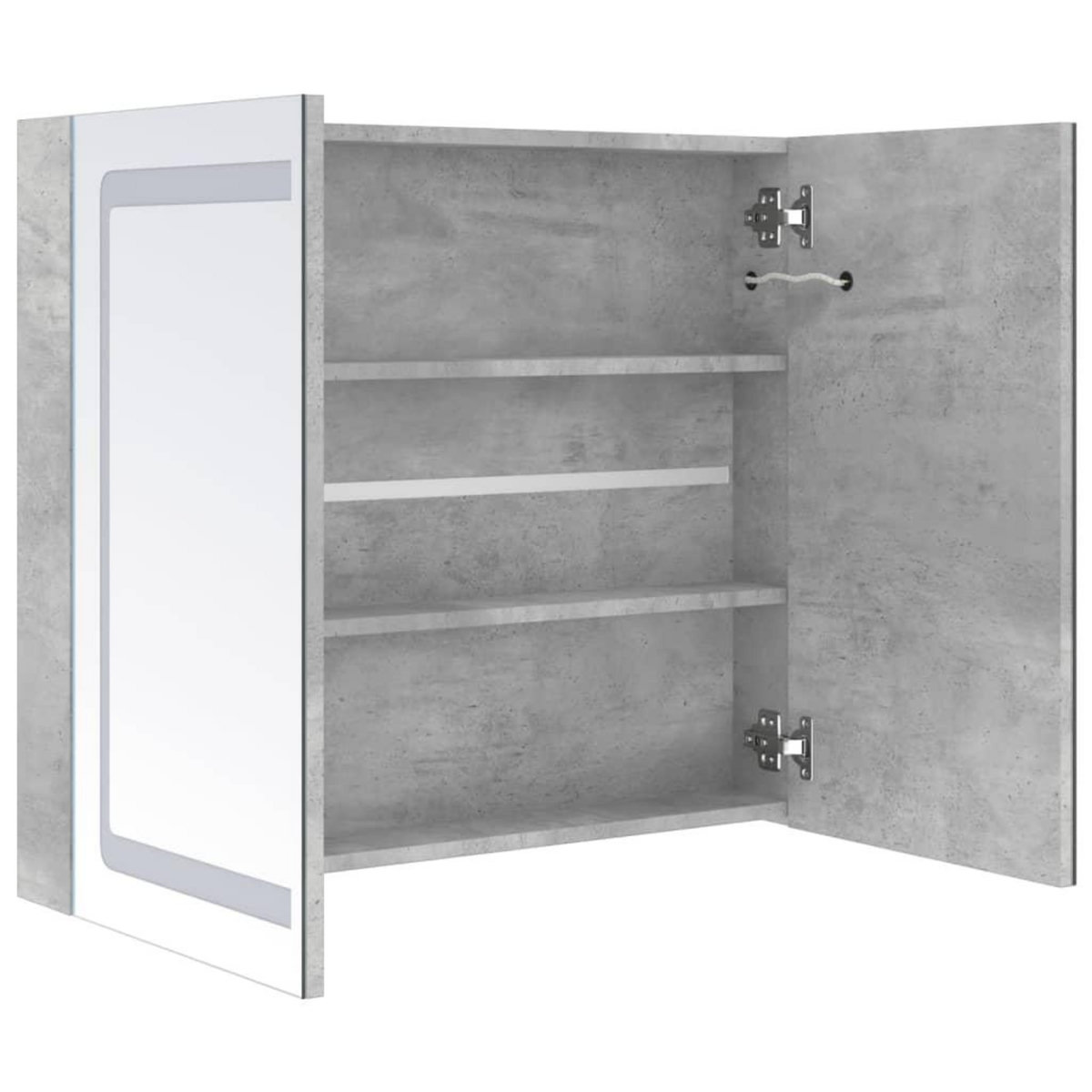 VIDAXL Armoire de salle de bain a miroir LED Gris beton 80x12x68 cm