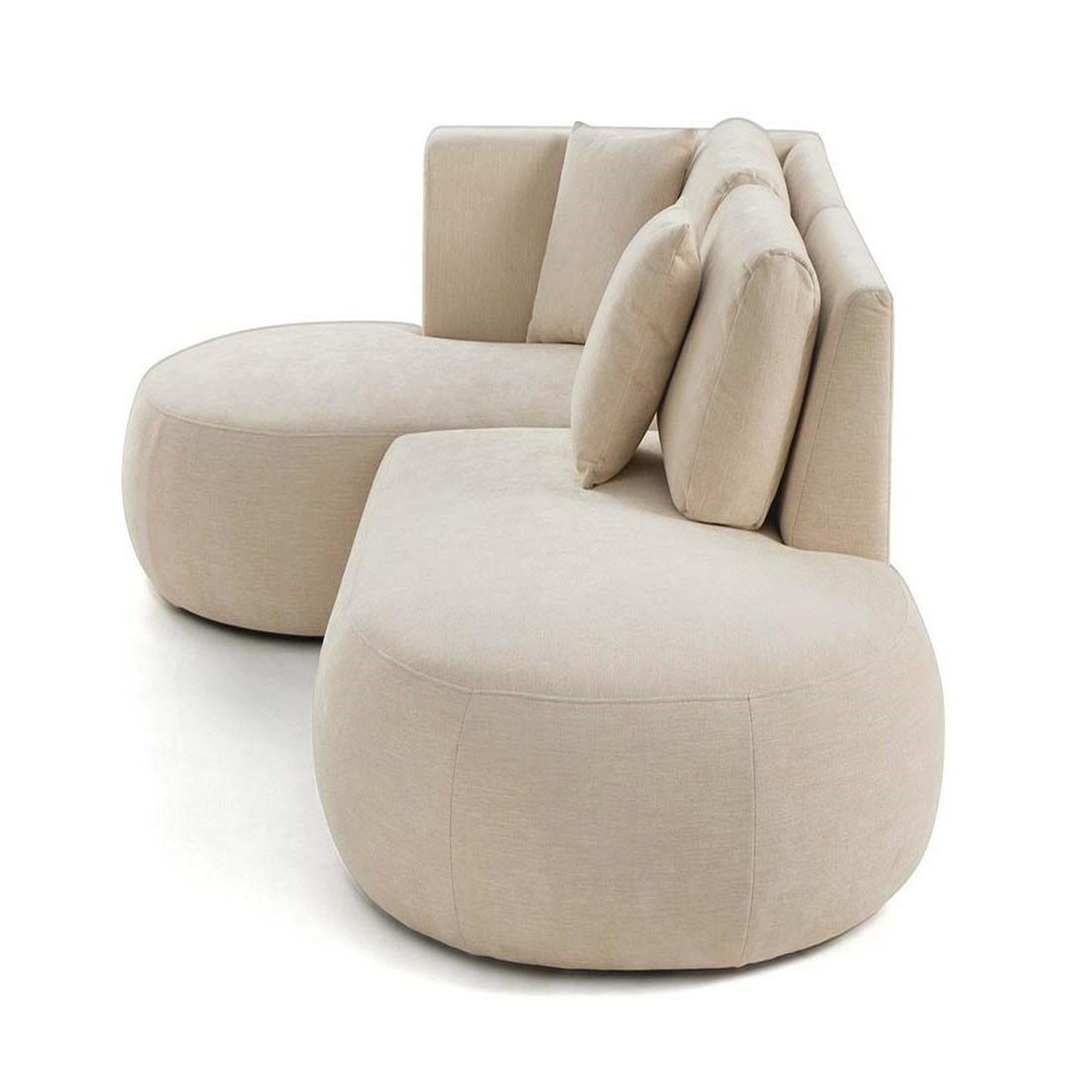 Voir la diapositive 5 : LISA DESIGN Santorini - canapé modulable d'angle gauche + pouf - 4 places - en tissu texturé