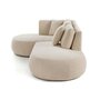 Voir la diapositive 5 : LISA DESIGN Santorini - canapé modulable d'angle gauche + pouf - 4 places - en tissu texturé