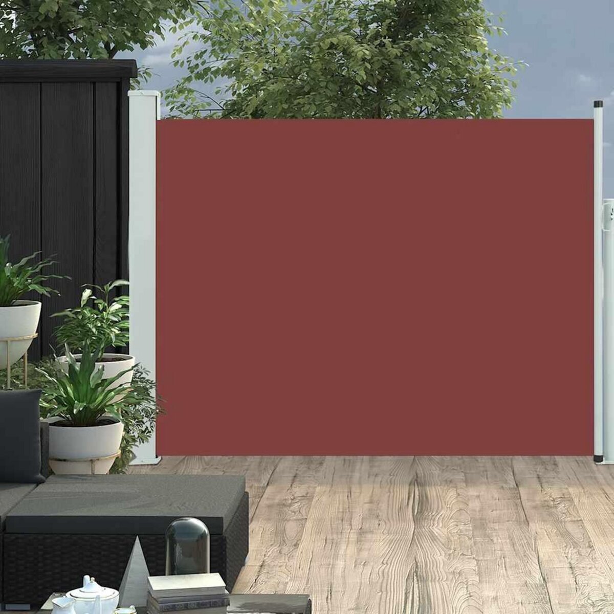 VIDAXL Auvent lateral retractable de patio 140x500 cm Marron