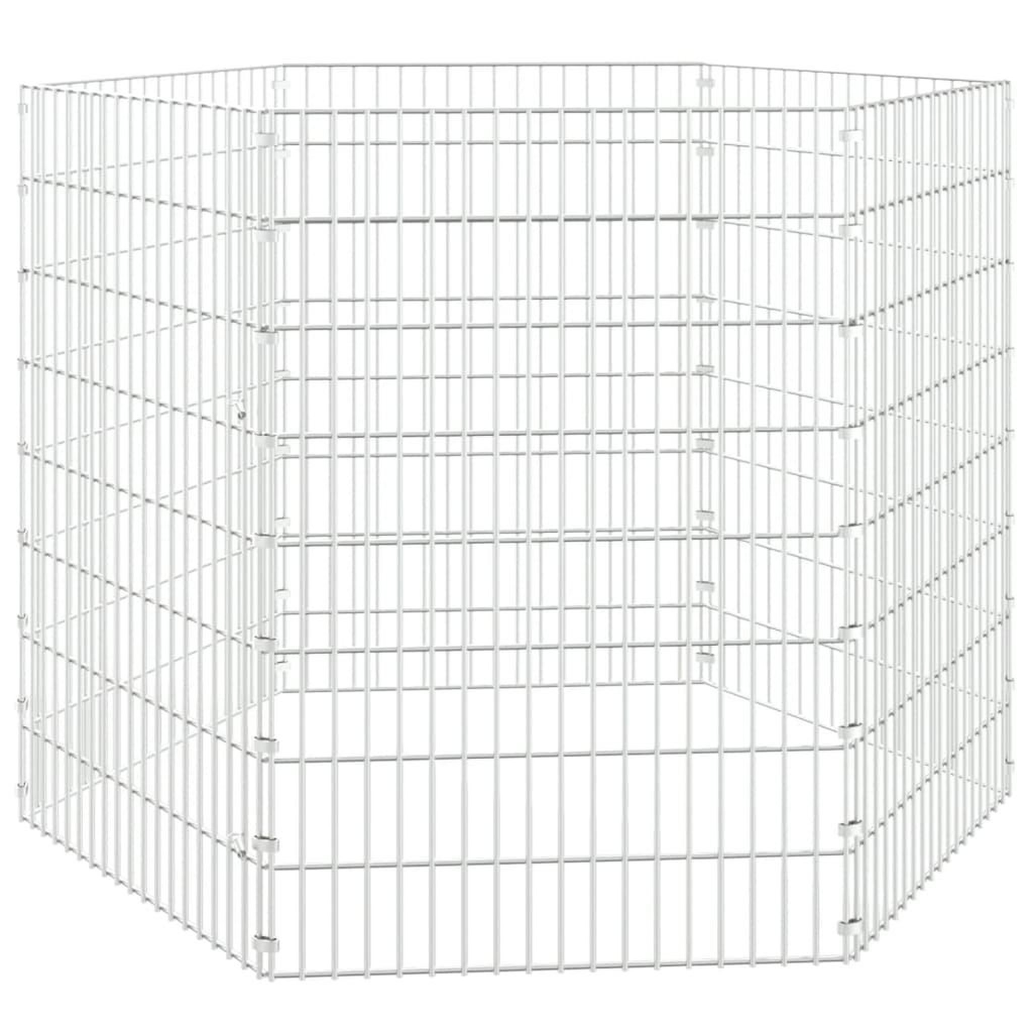 Voir la diapositive 2 : VIDAXL Enclos pour animaux en liberte 6 panneaux 54x80cm fer galvanise