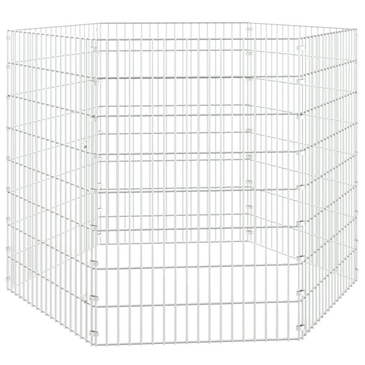 VIDAXL Enclos pour animaux en liberte 6 panneaux 54x80cm fer galvanise