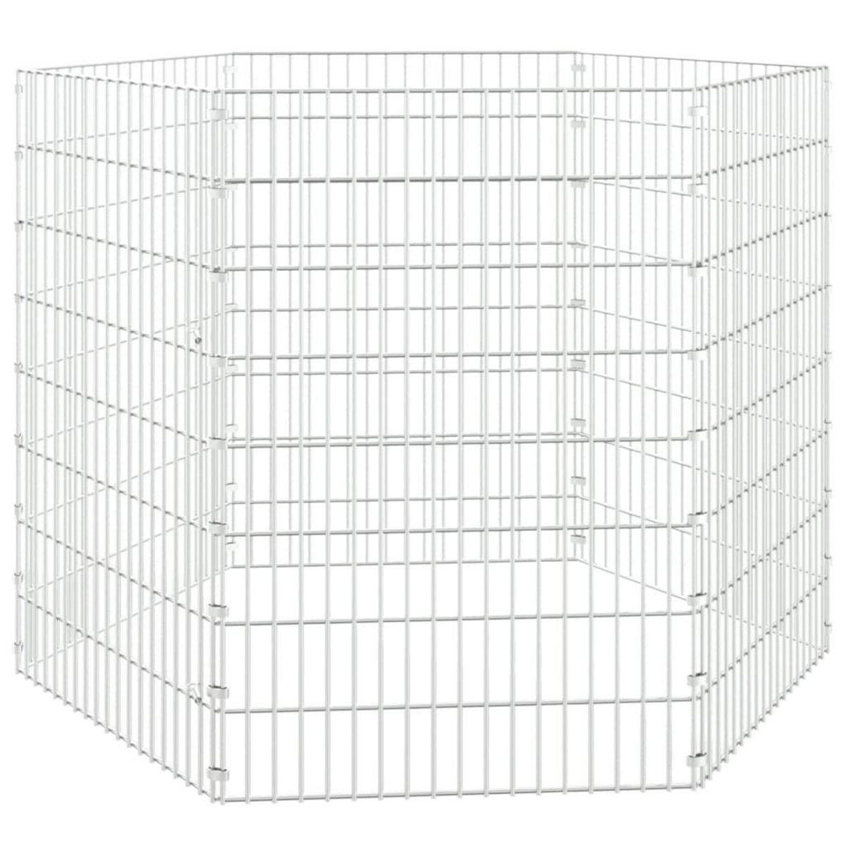 VIDAXL Enclos pour animaux en liberte 6 panneaux 54x80cm fer galvanise