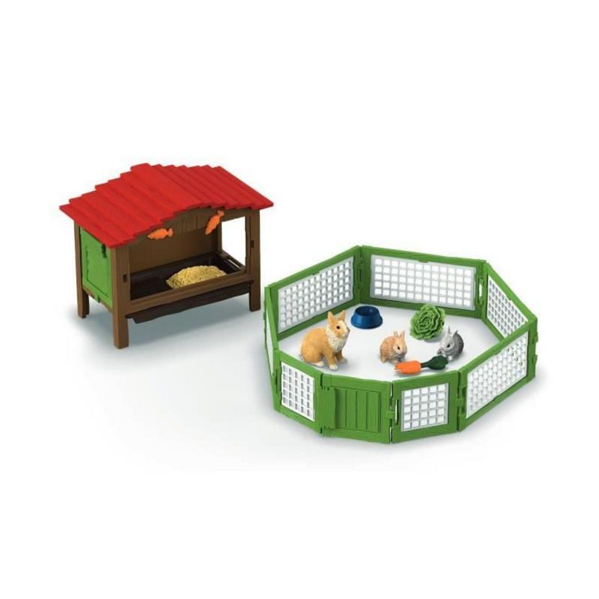 Schleich Coffret Clapier a Lapins, SCHLEICH 42728 Farm World, Des 4 ans
