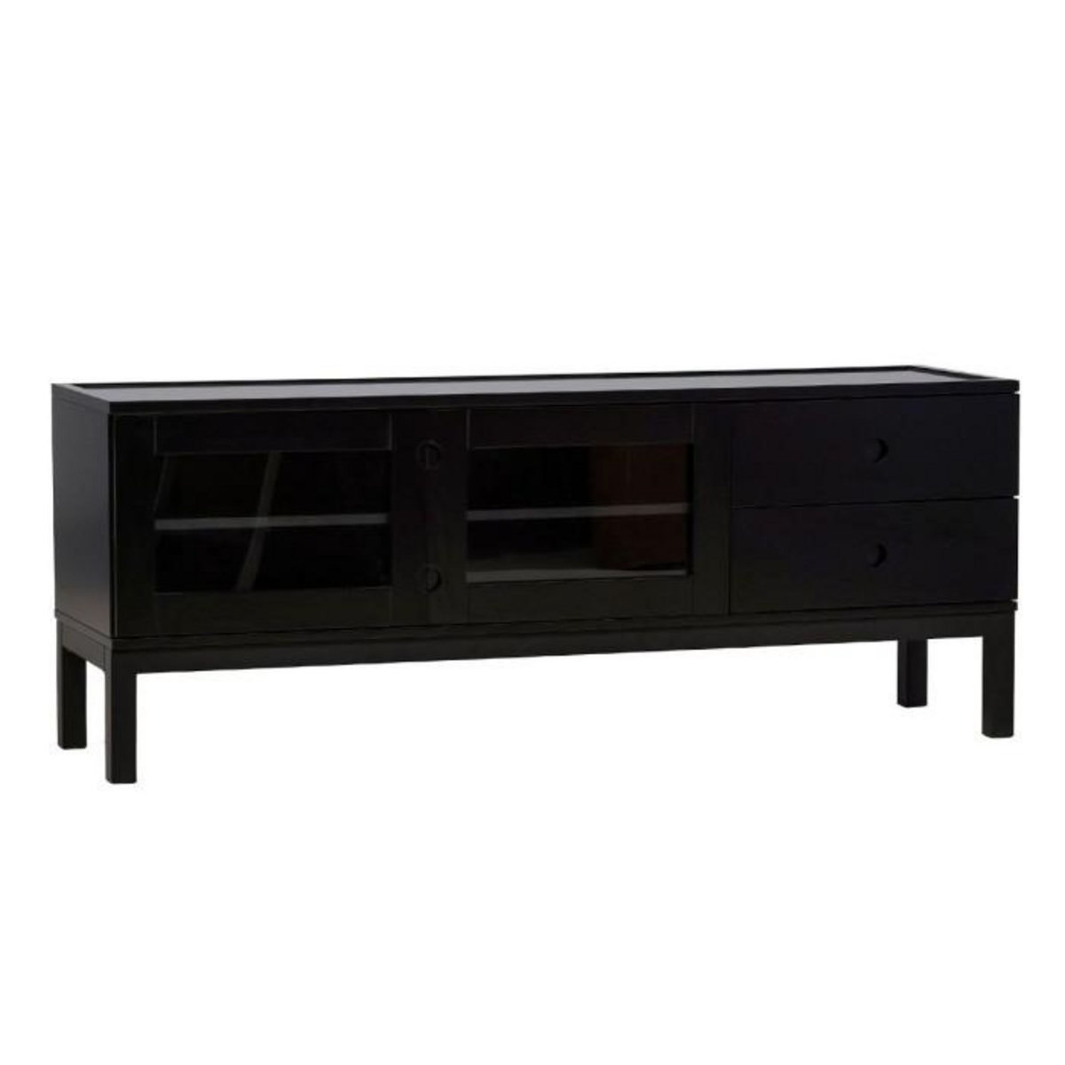 Paris Prix Meuble TV 2 Portes & 2 Tiroirs  Alcoa  150cm Noir