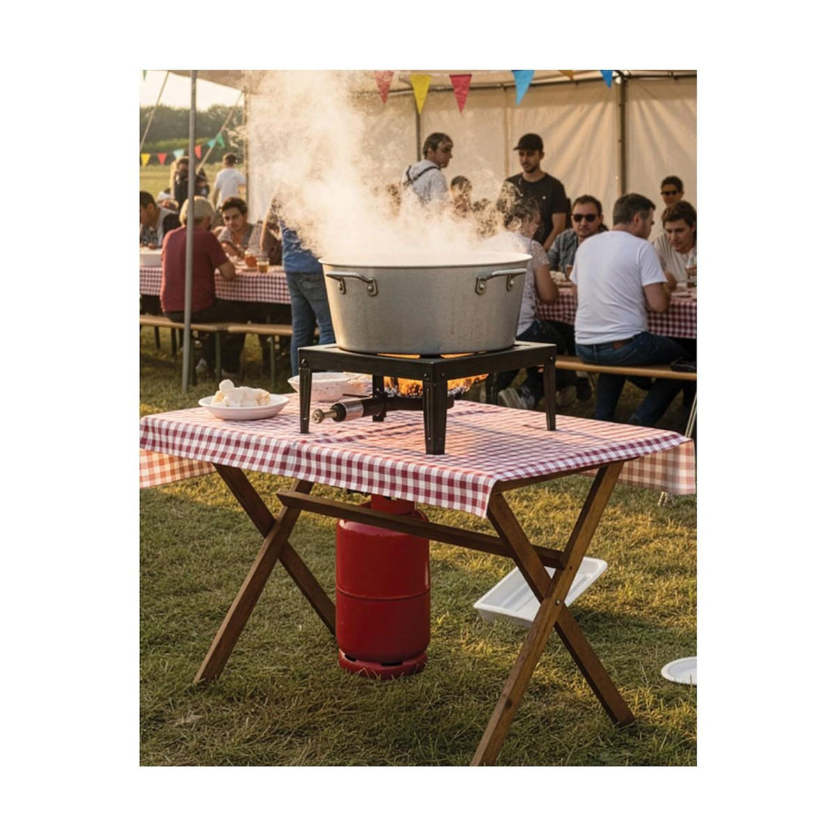 INTEC Réchaud à gaz 7500W Professionnel Charge 200Kg Tout fonte 4 pieds renforcés - Réchaud Pro Marché Cuisson Confiture, Paella INTEC