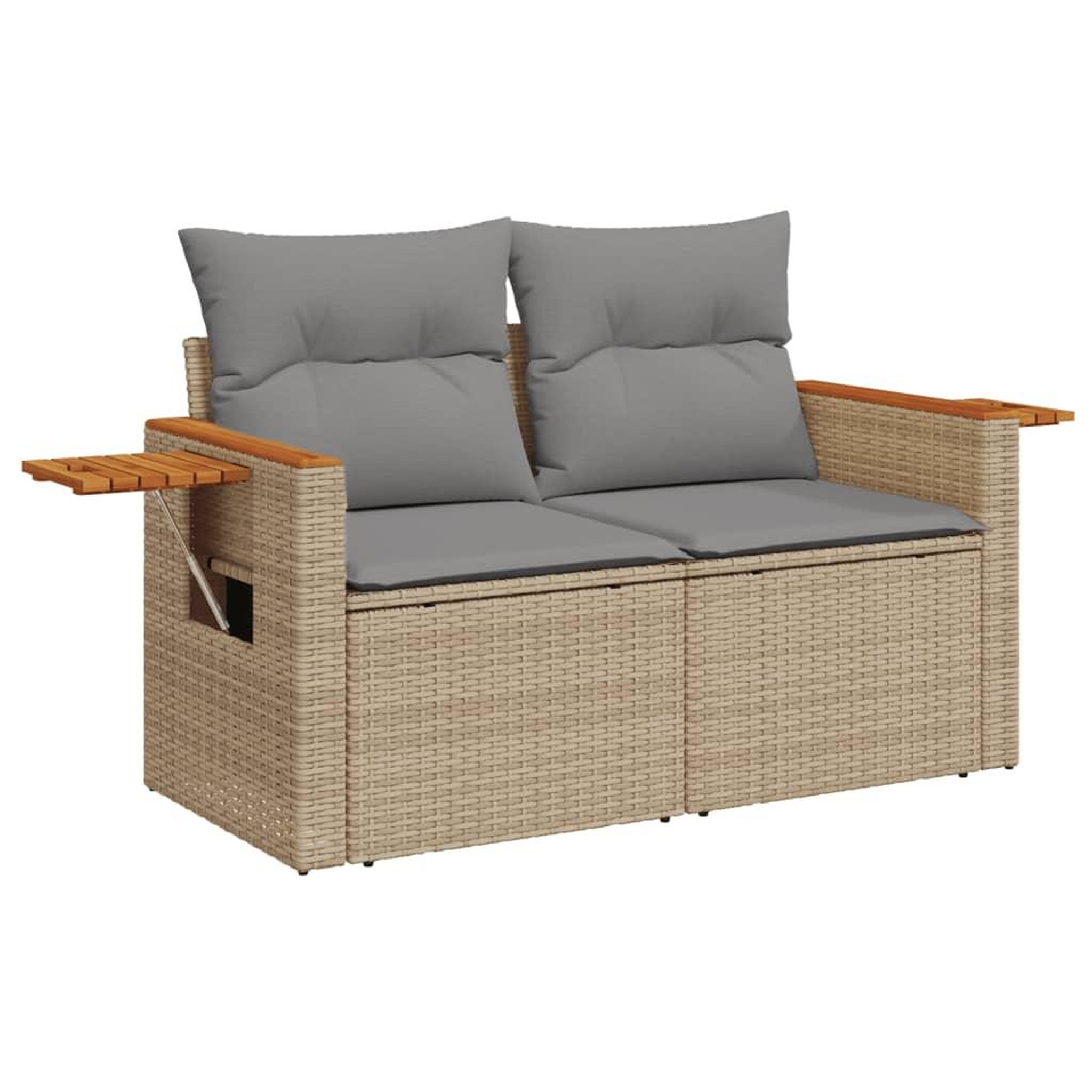 Voir la diapositive 5 : VIDAXL Salon de jardin avec coussins 5 pcs beige resine tressee