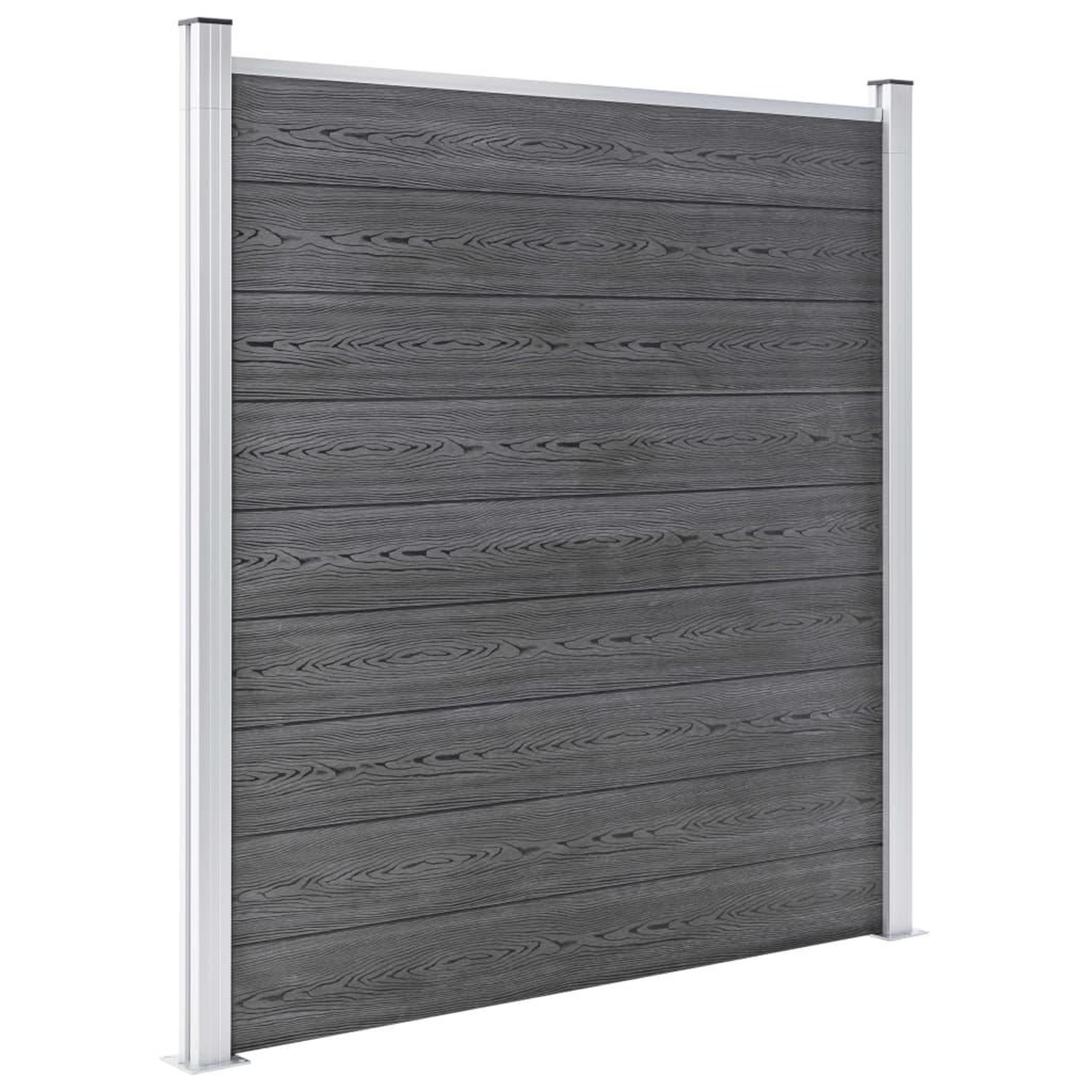 Voir la diapositive 4 : VIDAXL Ensemble de cloture WPC 10 Carre + 1 Incline 1830x186 cm Gris