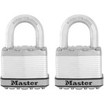 Master lock Cadenas Très Haute Sécurité [A Clé] [Acier Laminé] [Extérieur] [Pack de 2] M5EURT