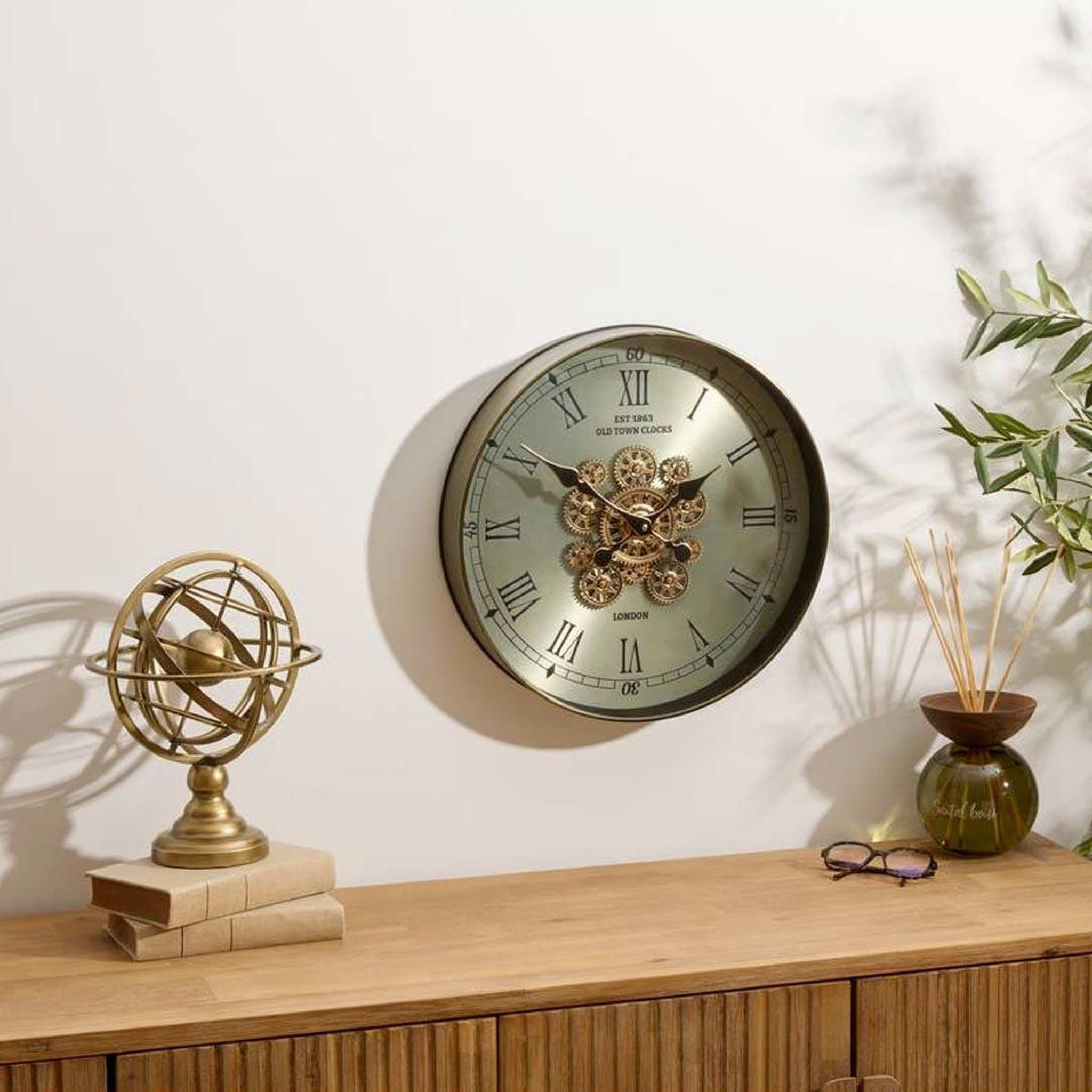 Voir la diapositive 5 : ATMOSPHERA Horloge murale avec mécanisme  michel  45cm vert