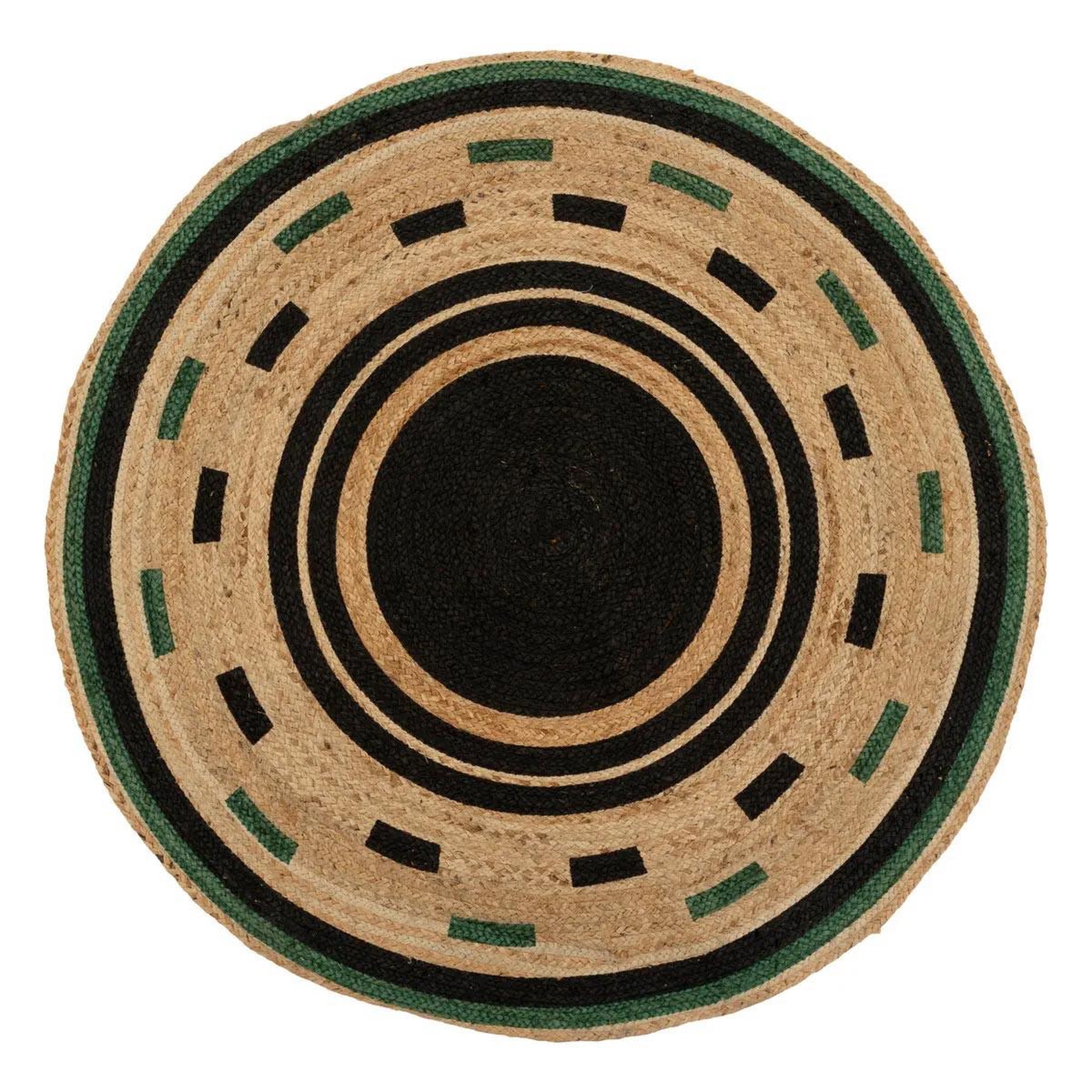 ATMOSPHERA Tapis rond imprimé en jute  malakite  120cm multicolore