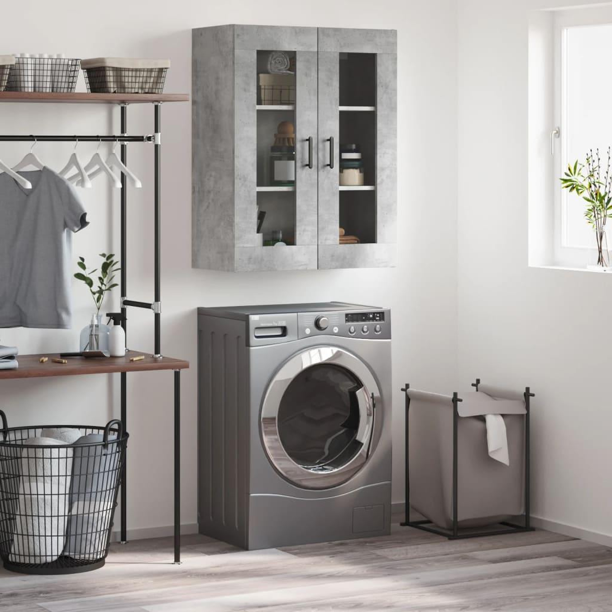 VIDAXL Armoire murale gris beton 69,5x34x90 cm
