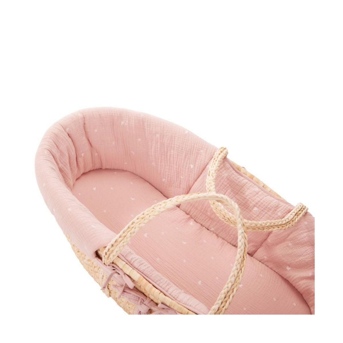 COMBELLE Couffin en osier rose clair - Collection Promenade Bucolique pour Filles