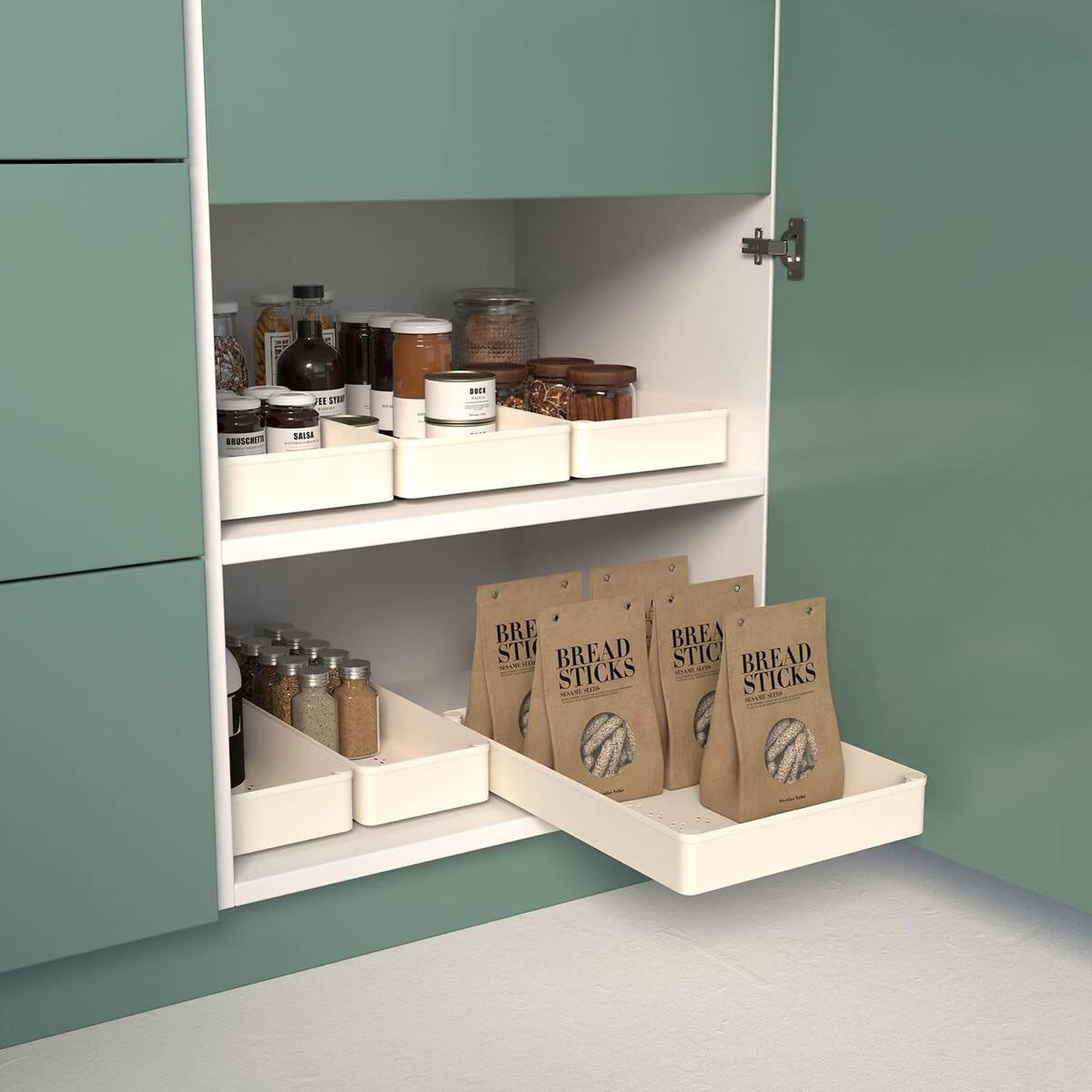 Voir la diapositive 5 : FIVE Organiseur coulissant  placards  26cm beige