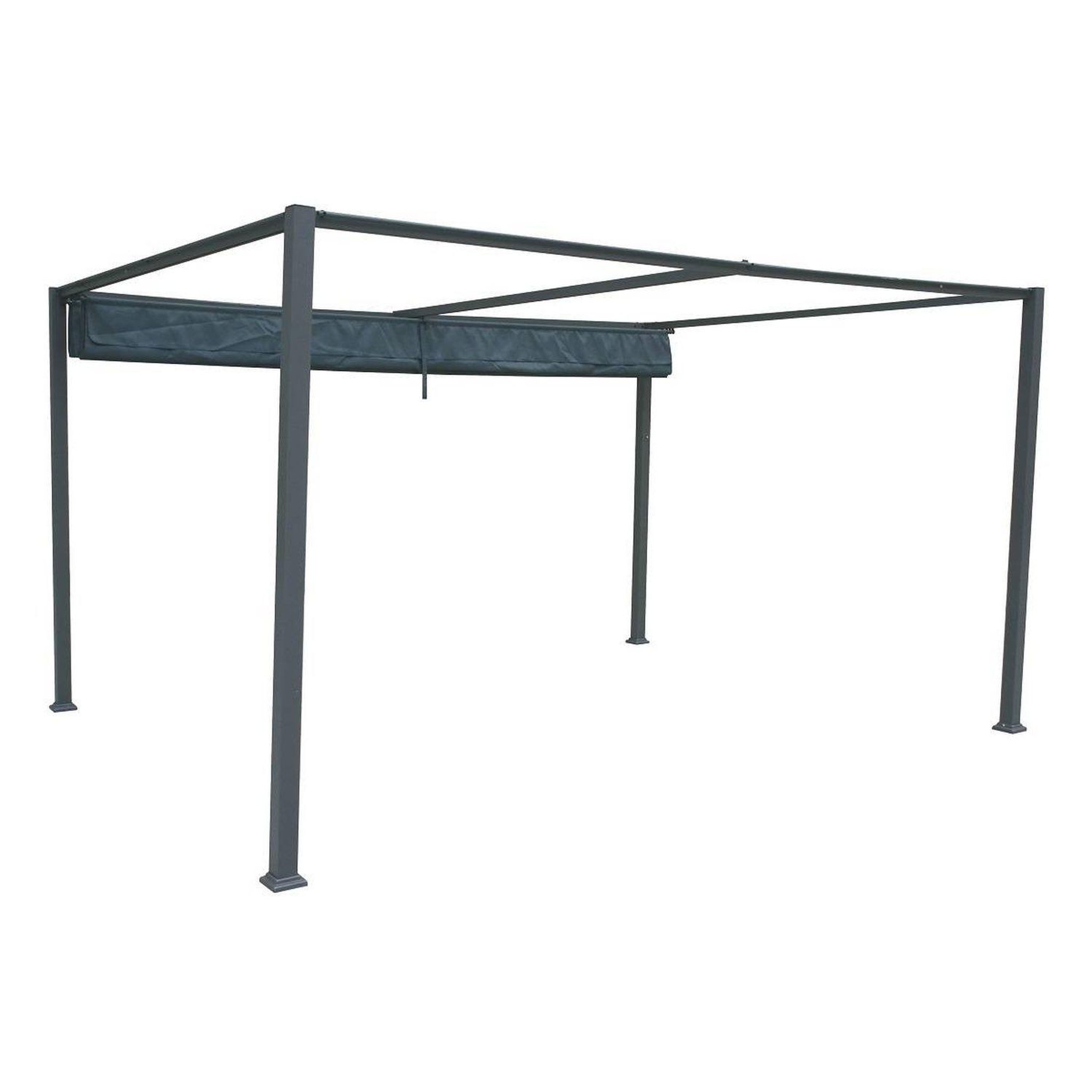 Voir la diapositive 4 : HESPERIDE Tonnelle de jardin palmeira - l. 400 x l. 300 cm - ardoise