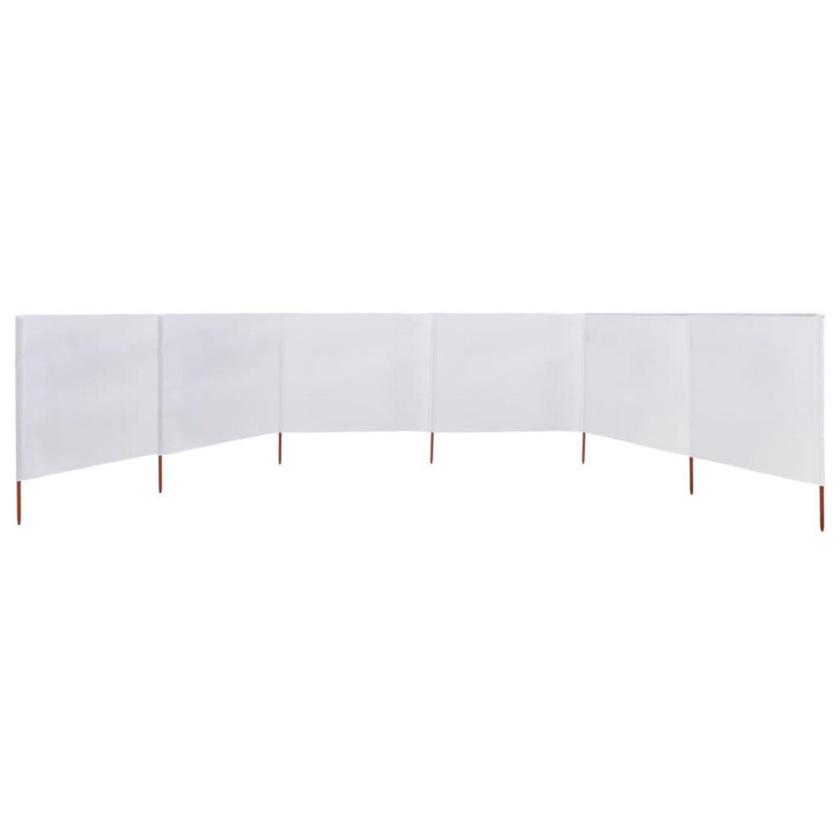 VIDAXL Paravent 6 panneaux Tissu 800 x 160 cm Blanc sable