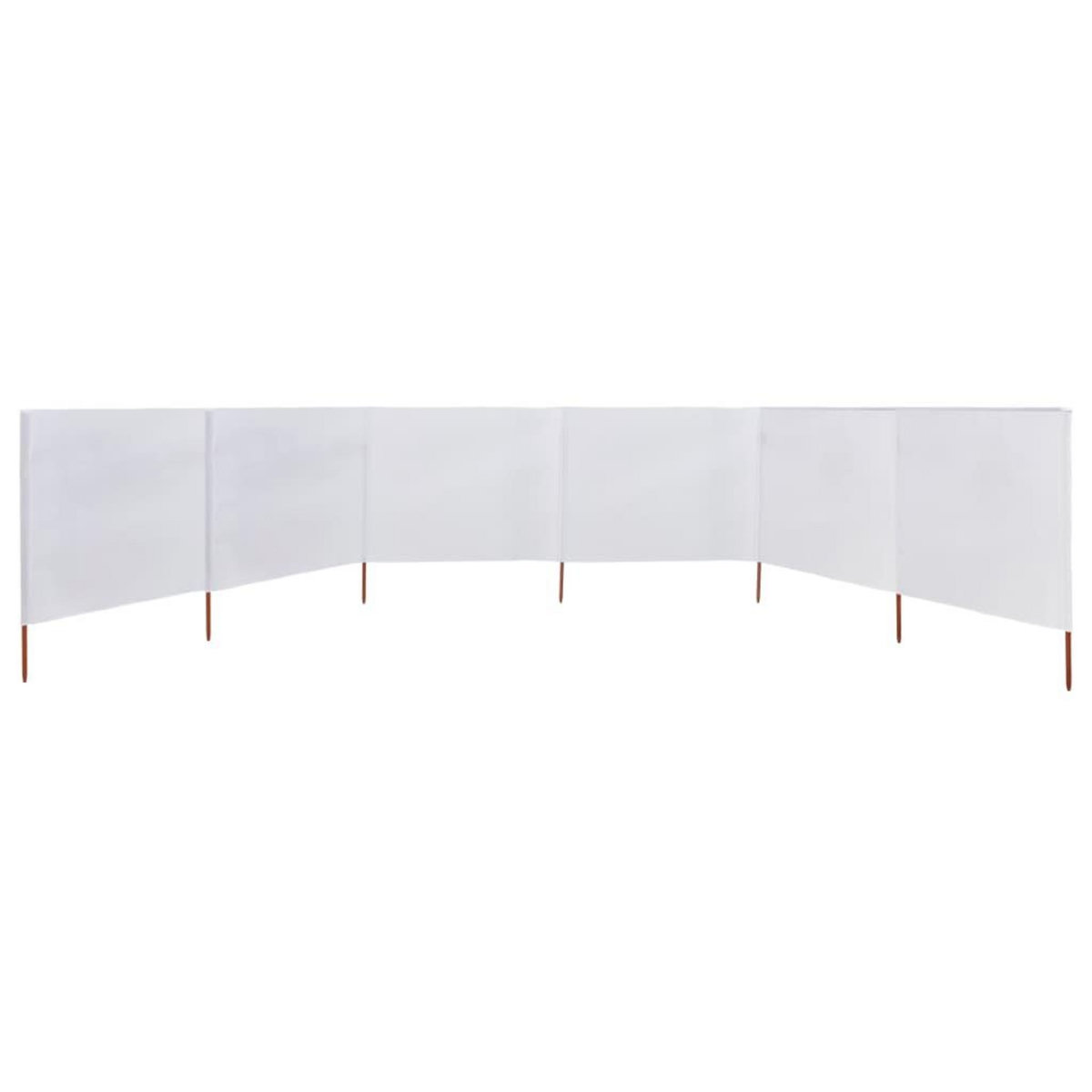 VIDAXL Paravent 6 panneaux Tissu 800 x 160 cm Blanc sable