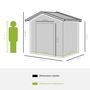 Voir la diapositive 3 : OUTSUNNY Abri de jardin - remise pour outils - cabanon porte verrouillable - dim. 213L x 130l x 185H cm - tôle d'acier vert