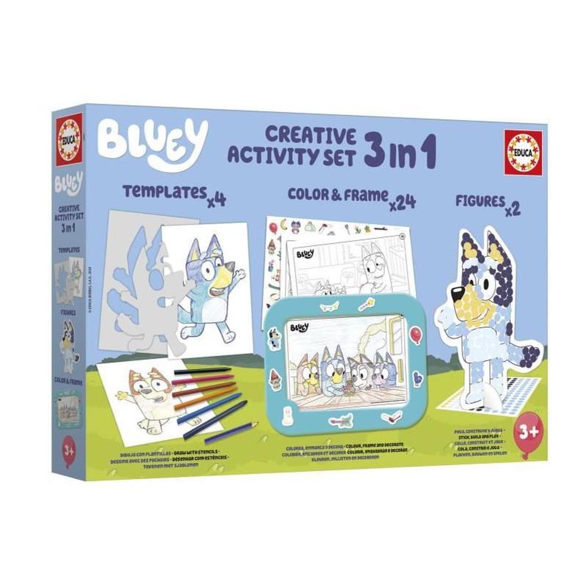 Voir la diapositive 4 : EDUCA Set créatif - EDUCA - Décoration et modelage des personnages Bluey - 3 activités des 3 ans