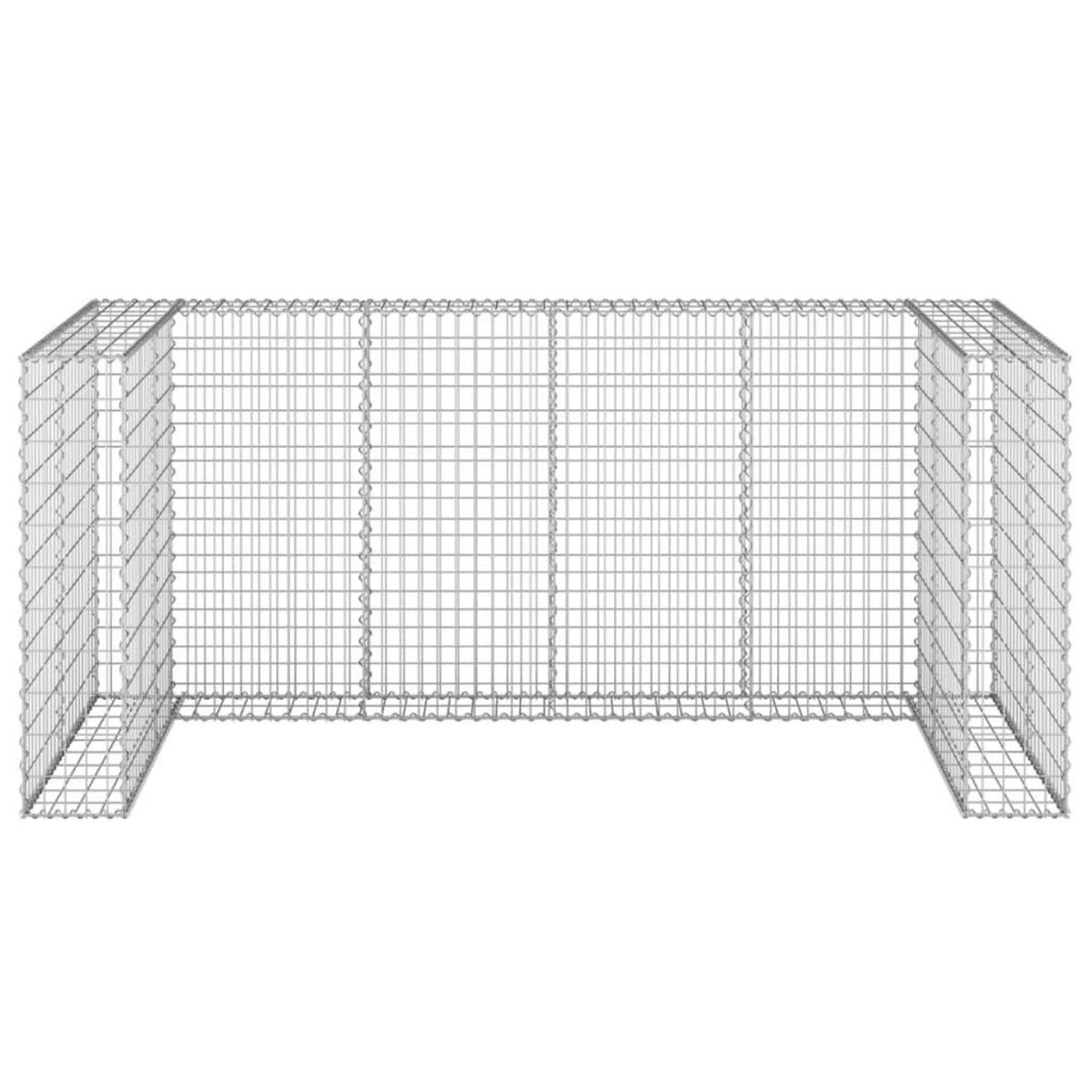 VIDAXL Mur en gabion pour poubelles Acier galvanise 254x100x110 cm