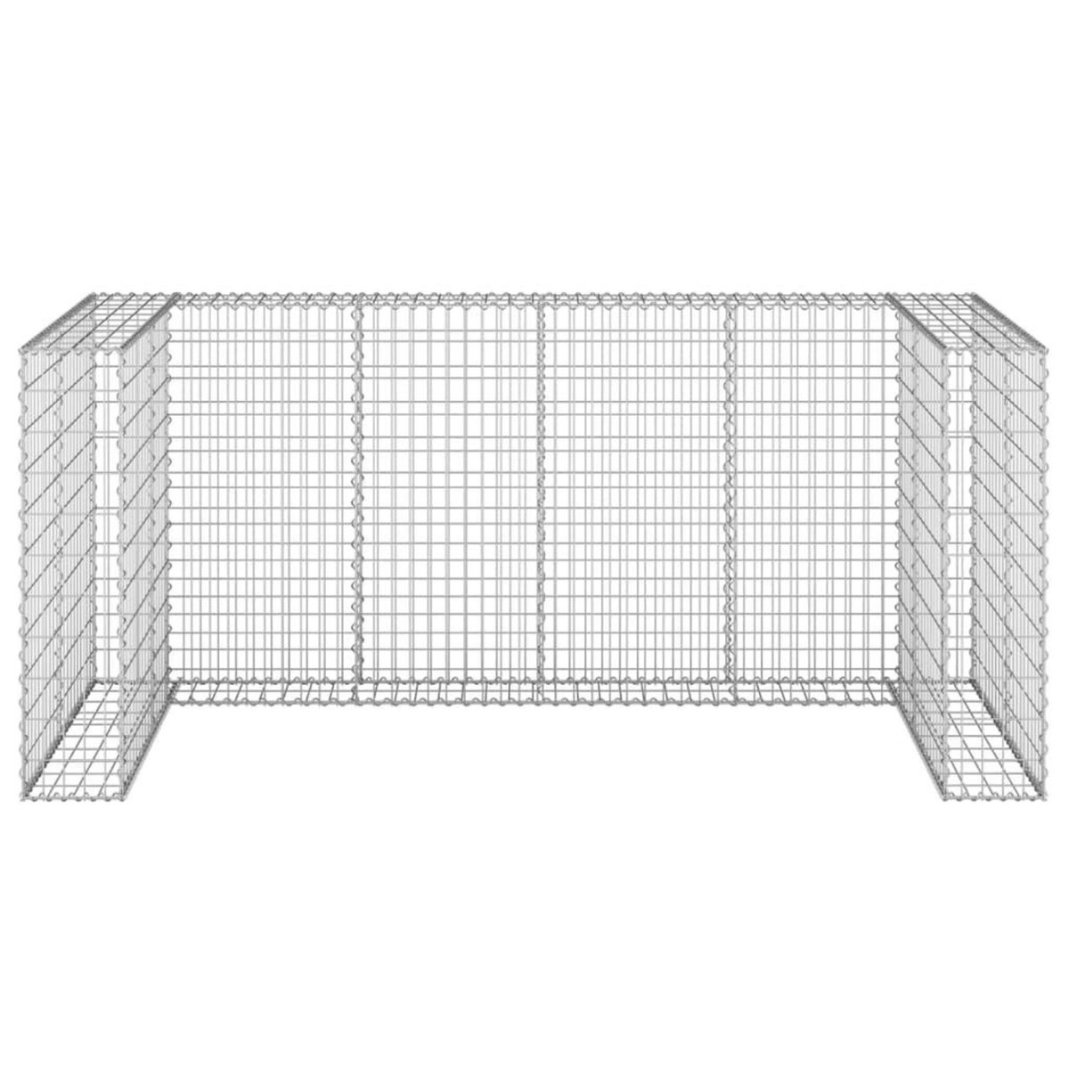 VIDAXL Mur en gabion pour poubelles Acier galvanise 254x100x110 cm