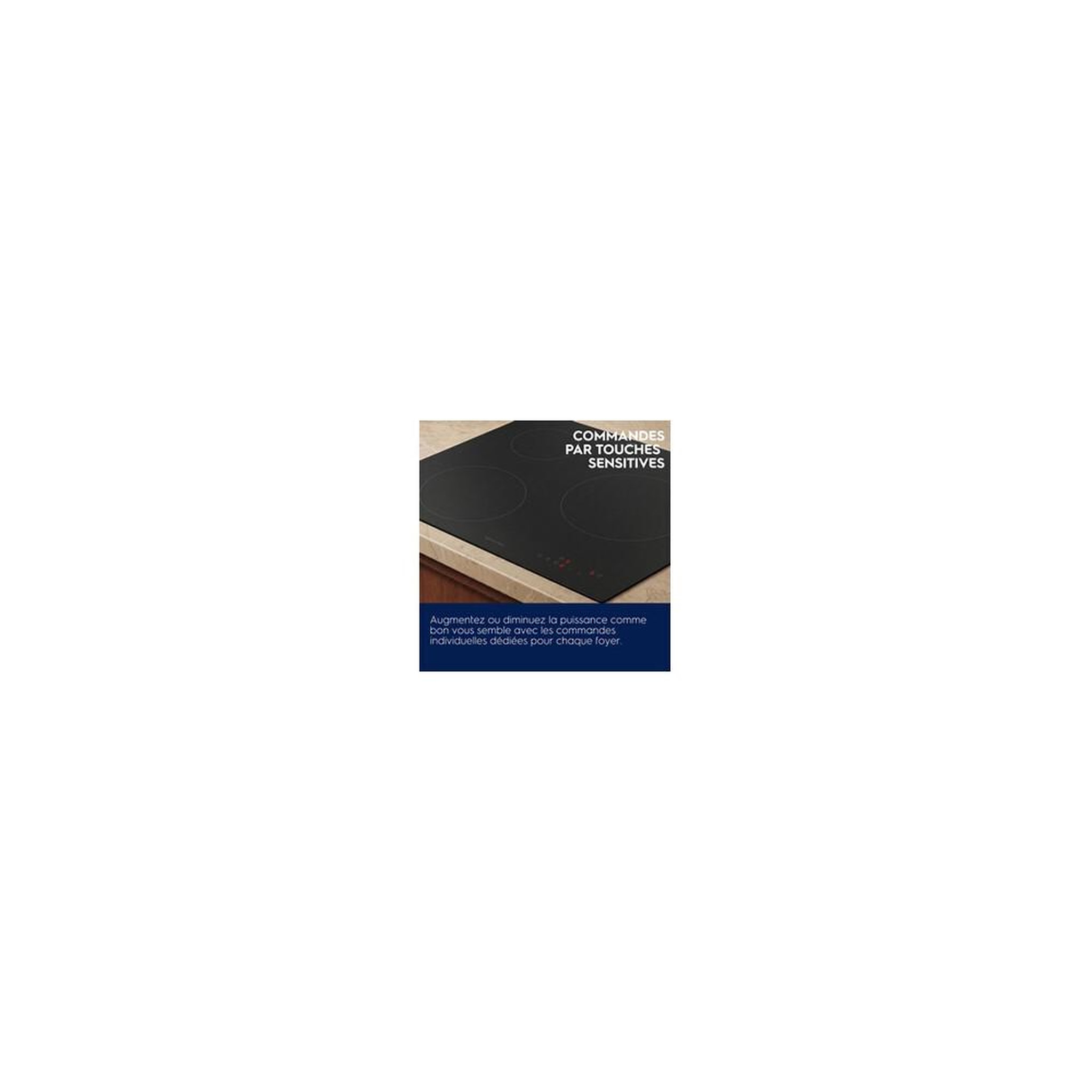 Voir la diapositive 4 : ELECTROLUX Table induction encastrable 3 foyers noir mat electrolux series 300 dab60320cl, commandes tactiles frontales, 9 niveaux de puissance et 3 boosters, verrouillage des commandes, minuteurs individuels