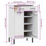 Voir la diapositive 6 : VIDAXL Etagere a chaussures et pieds en metal Blanc Bois de pin OSLO