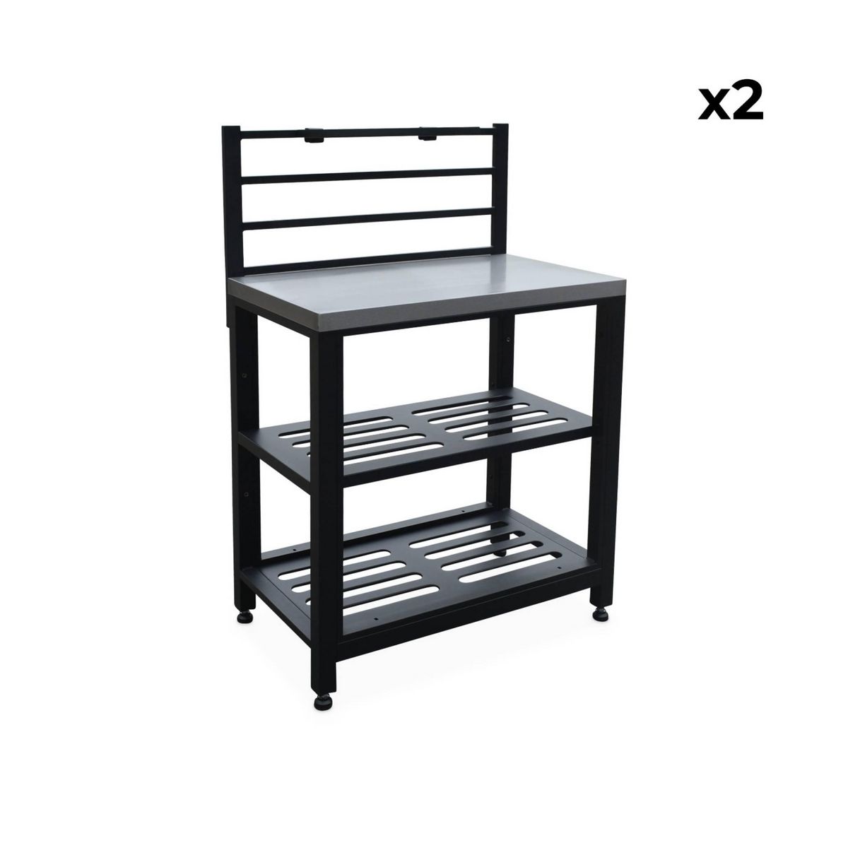 SWEEEK Ensemble de meubles de cuisine extérieure en acier inoxydable 6 modules