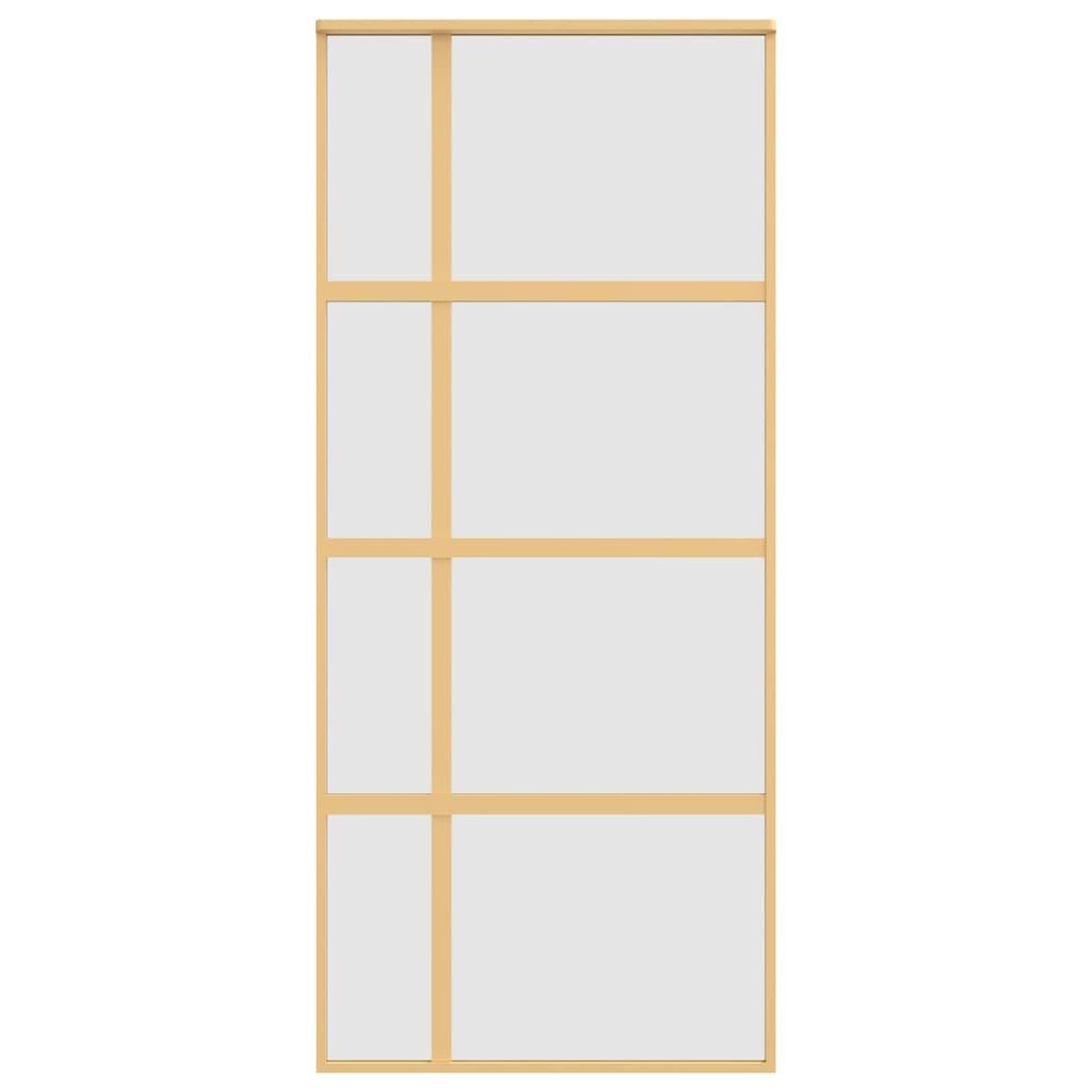 Voir la diapositive 4 : VIDAXL Porte coulissante dore 90x205 cm verre ESG depoli et aluminium