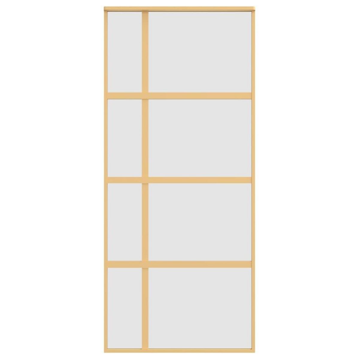 VIDAXL Porte coulissante dore 90x205 cm verre ESG depoli et aluminium