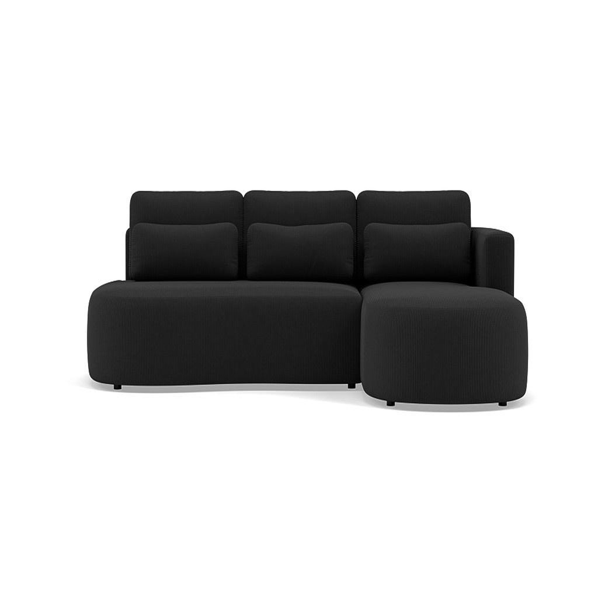 Voir la diapositive 1 : BEST MOBILIER Mahina - canapé d'angle droit 4 places convertible avec coffre en velours côtelé
