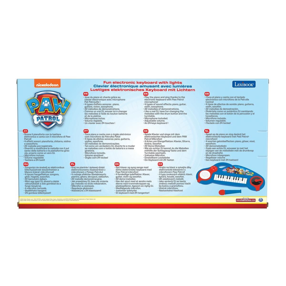 Lexibook Piano électronique La Pat Patrouille avec effets lumineux et microphone