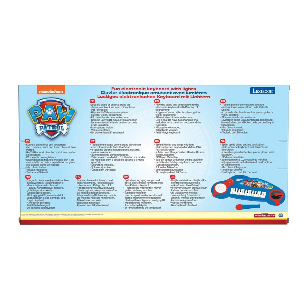 Lexibook Piano électronique La Pat Patrouille avec effets lumineux et microphone