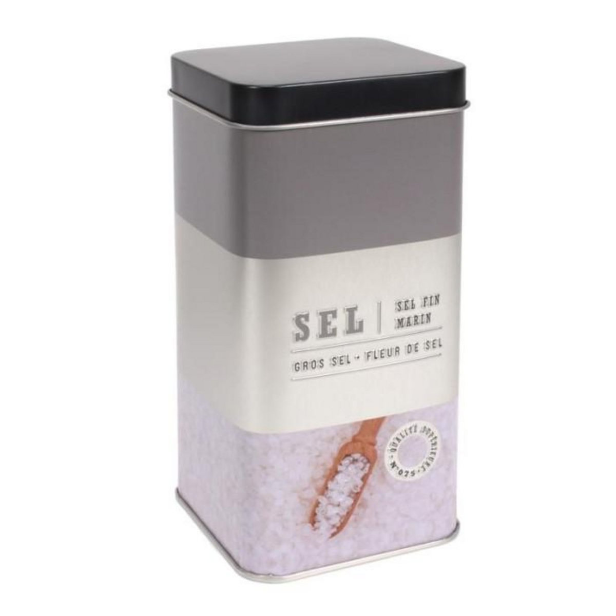 Paris Prix Boîte à Sel en Métal  Relief Vintage  17cm Gris