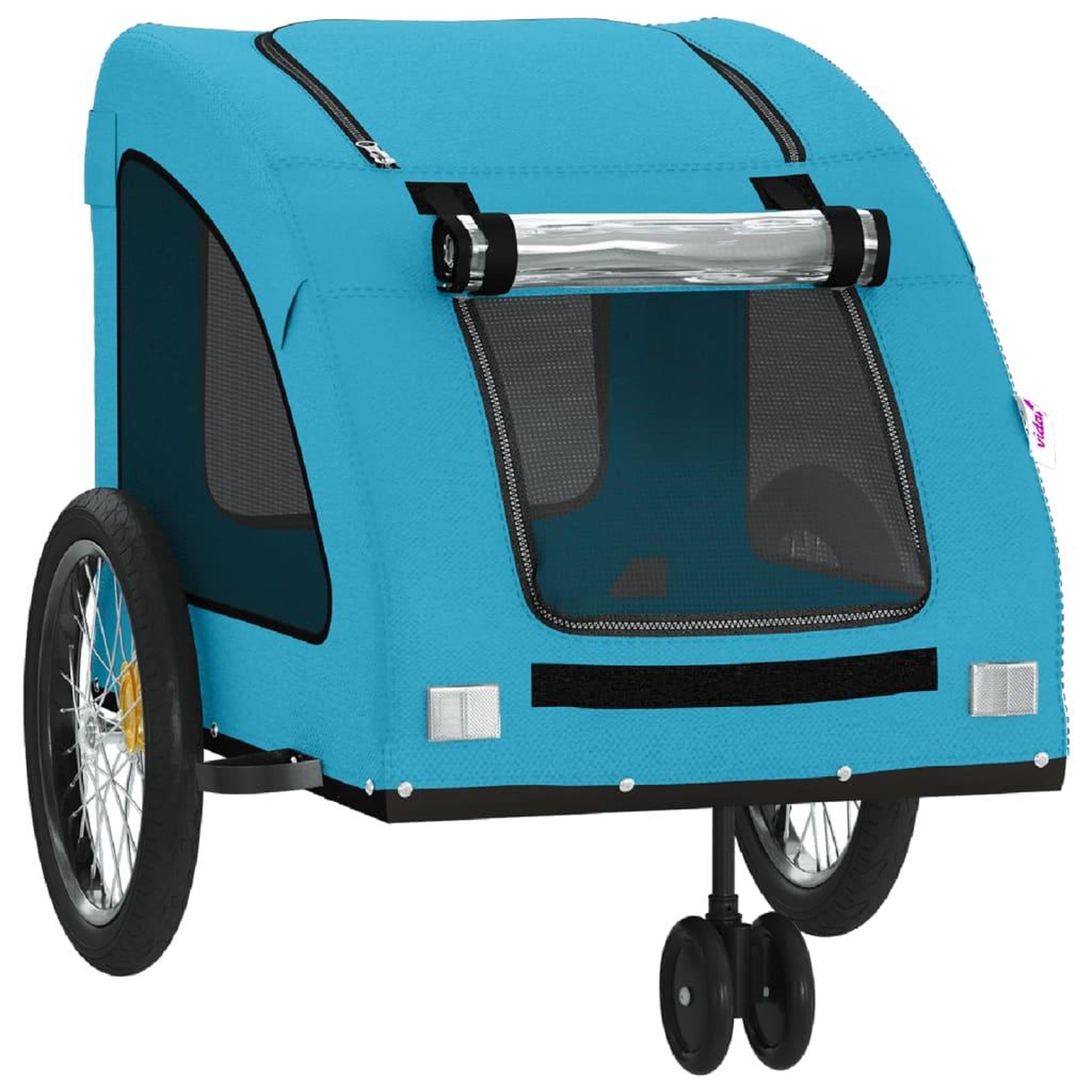 Voir la diapositive 5 : VIDAXL Remorque de velo pour animaux de compagnie bleu