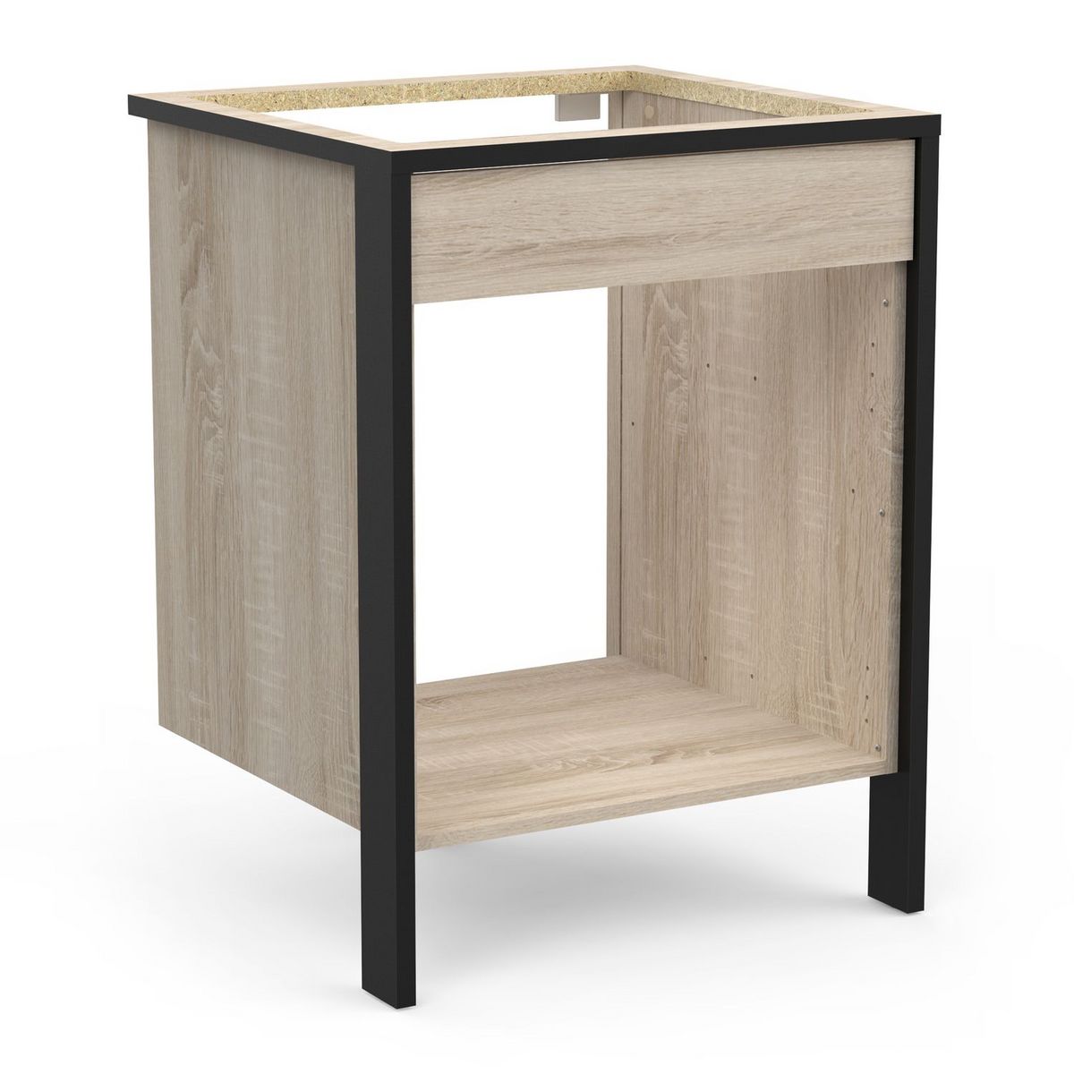 Meuble de cuisine bas four/plaque style industriel L64cm BRICKHOUSE