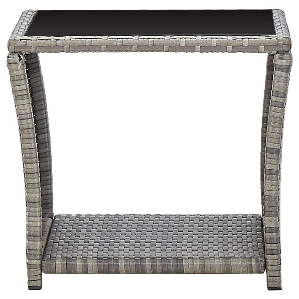 VIDAXL Table basse Gris 45x45x40 cm Resine tressee et verre
